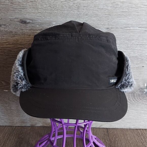 SWISS TECH EAR FLAP HAT - BLACK - Picture 5 of 7